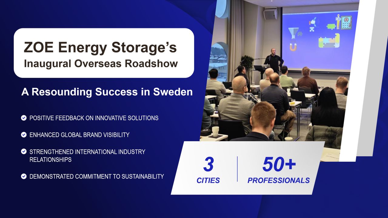 ZOE Energy Storage Successfully Hosts Product and Technology Roadshow in Stockholm, Sweden